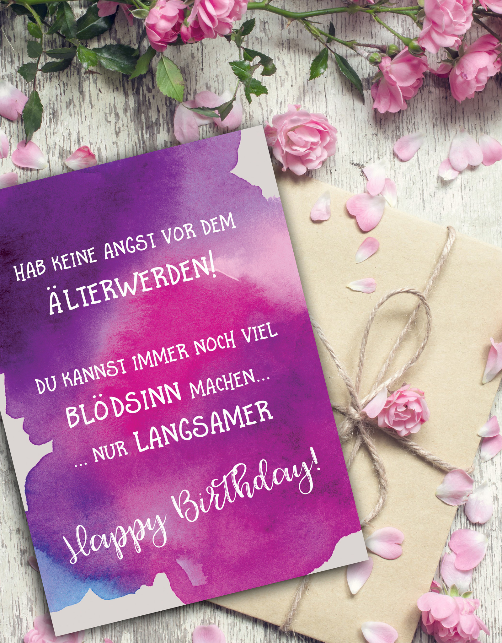 Postkarte Geburtstag Blumen Aquarell Nastami.de