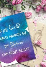 Postkarte Spruch "Kopf hoch" Motivationskarte Mutmacher Karte