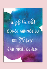Postkarte Spruch "Kopf hoch" Motivationskarte Mutmacher Karte