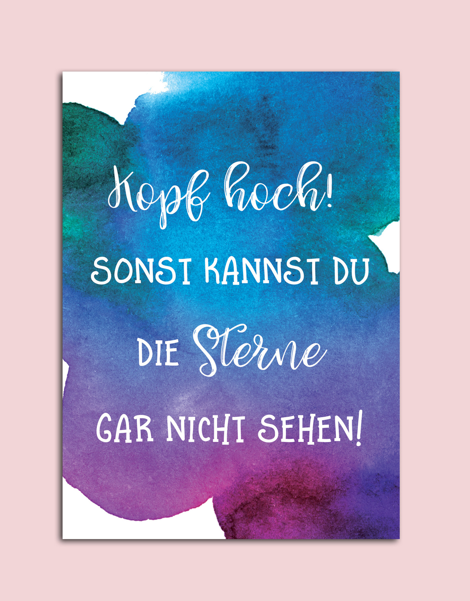 Postkarte Spruch "Kopf hoch" Motivationskarte Mutmacher Karte