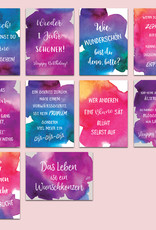 10er Set Postkarten Sprüche Aquarell, Postkarten Motivation