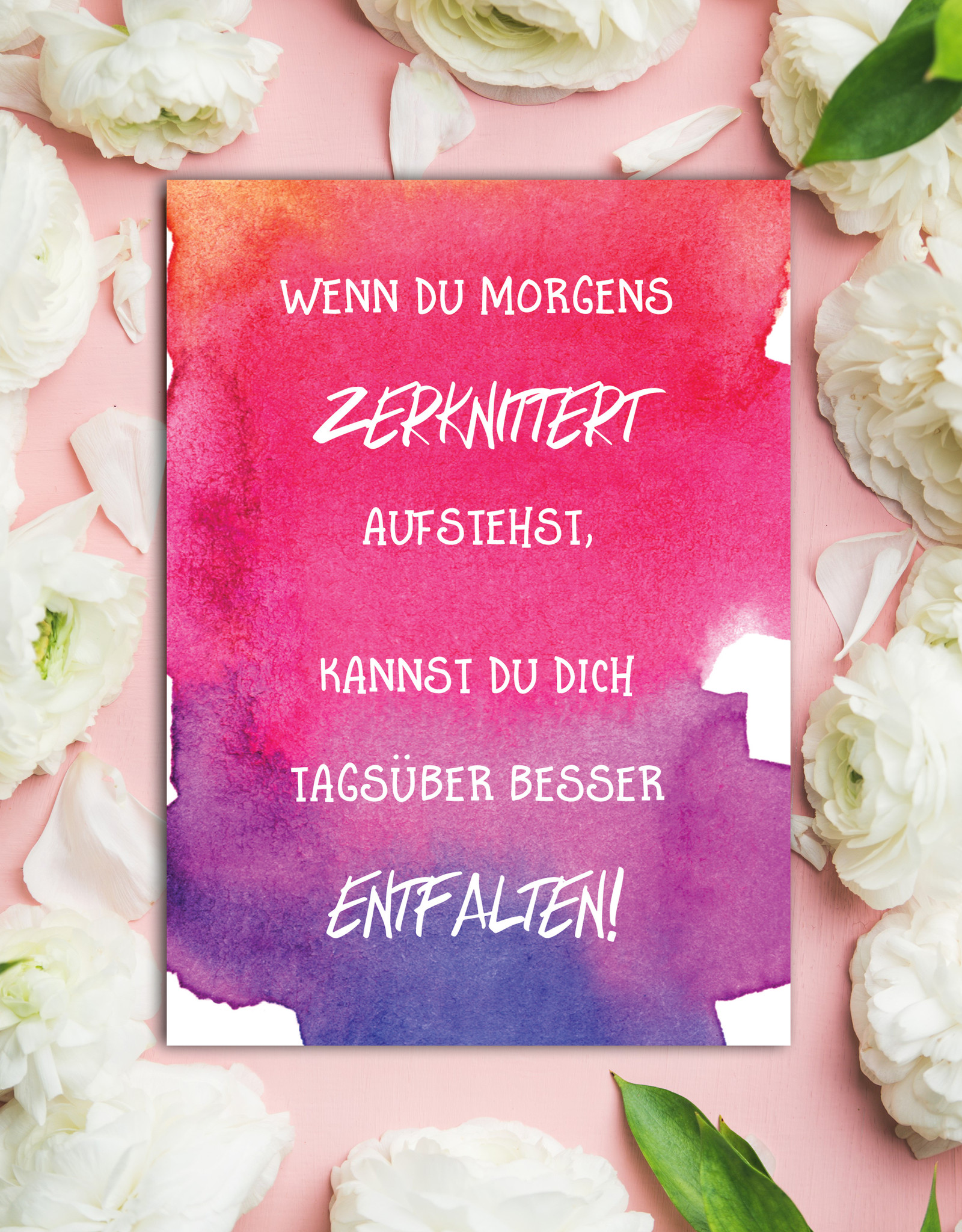 10er Set Postkarten Sprüche Aquarell, Postkarten Motivation