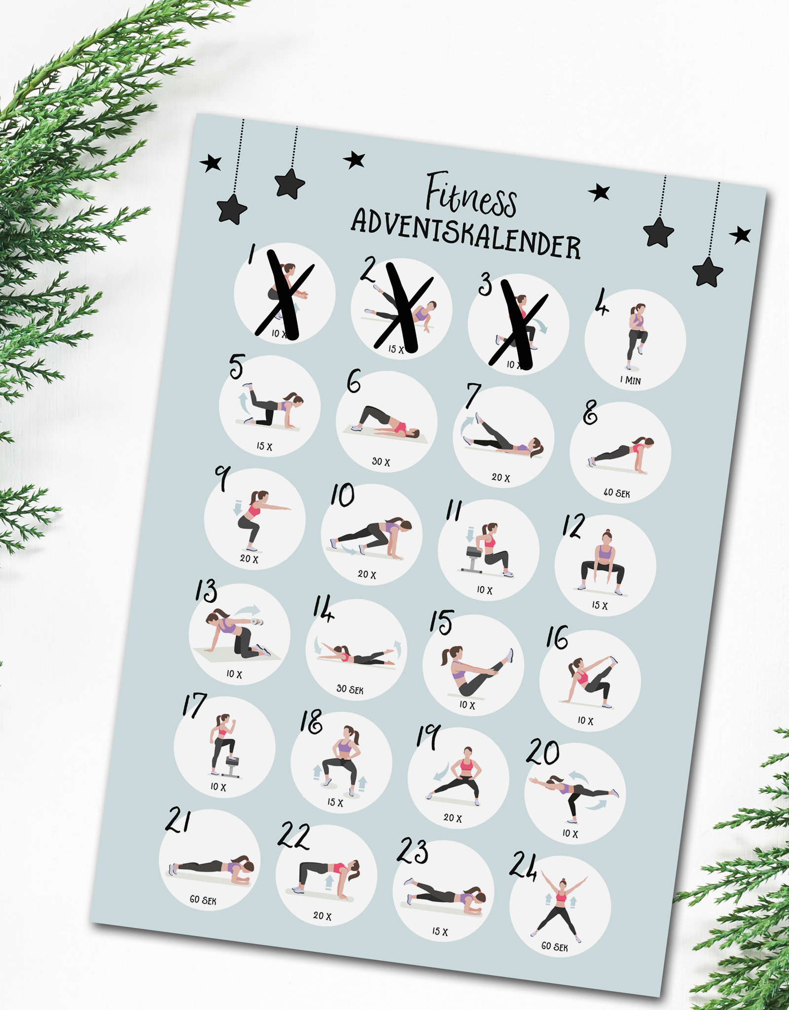 Fitness Adventskalender DIN A3