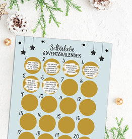 Selbstliebe Adventskalender zum Rubbeln DIN A3 Weihnachtskalender Achtsamkeit mit 24 Übungen