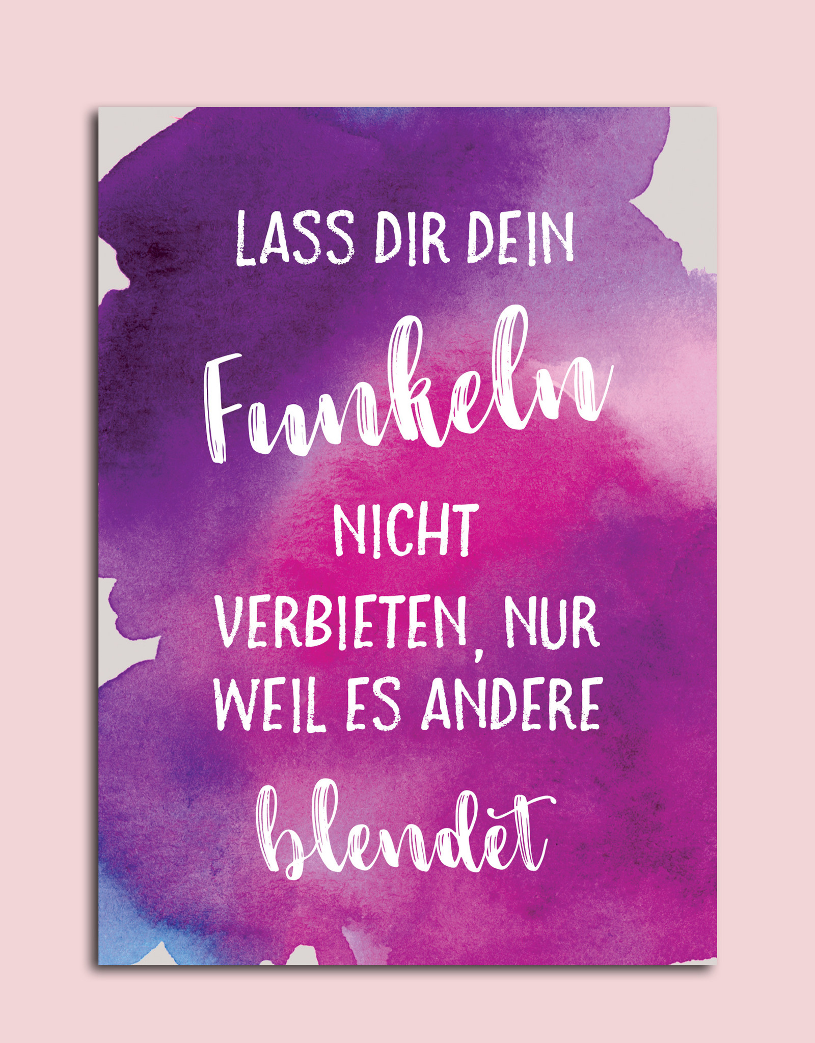 Postkarte "Lass Dir Dein Funkeln nicht verbieten" Sprüchekarte Postkarte Spruch Motivationskarte Geurtstagskarte