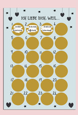 Adventskalender zum Rubbeln ICH LIEBE DICH Adventskalender A3 Weihnachtskalender