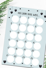 Adventskalender zum Rubbeln ICH LIEBE DICH Adventskalender A3 Weihnachtskalender