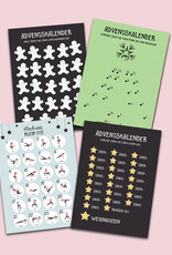Adventskalender Postkarten 4er Set Adventskalender für Erwachsene