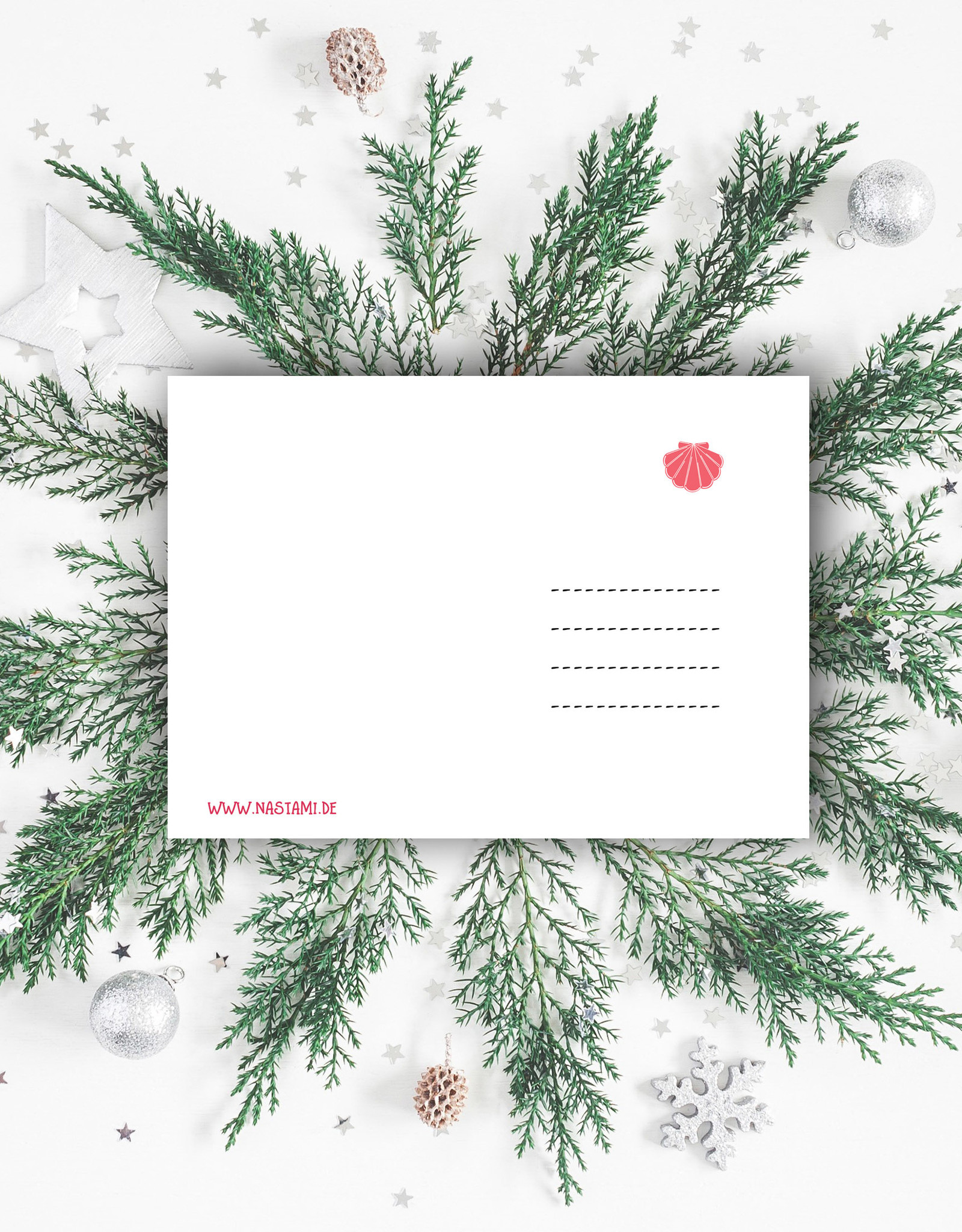 Weihnachtskarte "Kraken", Postkarte Weihnachten