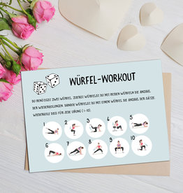 Postkarte Fitness "Würfel-Workout"