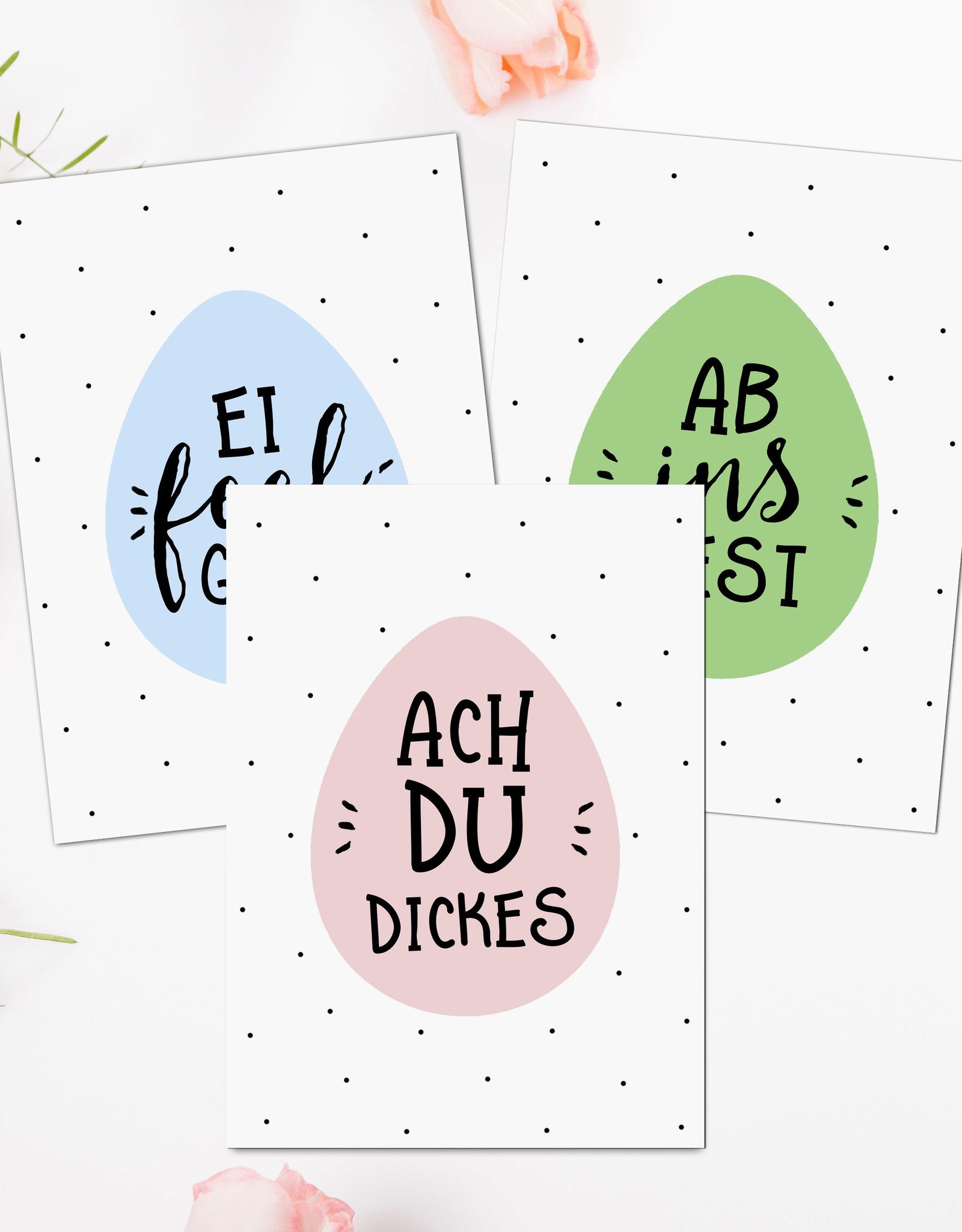 Osterkarten 3er Set Sprüche Karten Ostern Grußkarten Osterkarten Set