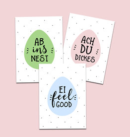 Osterkarten 3er Set Sprüche Karten Ostern