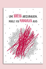 Postkarte Anti Stress MANDALAS Motivationskarte lustig Sprüche Postkarte lustig