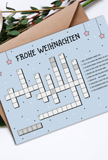 Weihnachtskarte KREUZWORTRÄTSEL Postkarte Weihnachten Grußkarte Weihnachtskarten lustig