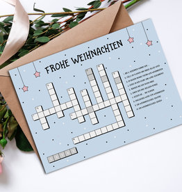 Weihnachtskarte KREUZWORTRÄTSEL Postkarte