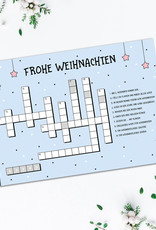 Weihnachtskarte KREUZWORTRÄTSEL Postkarte Weihnachten Grußkarte Weihnachtskarten lustig