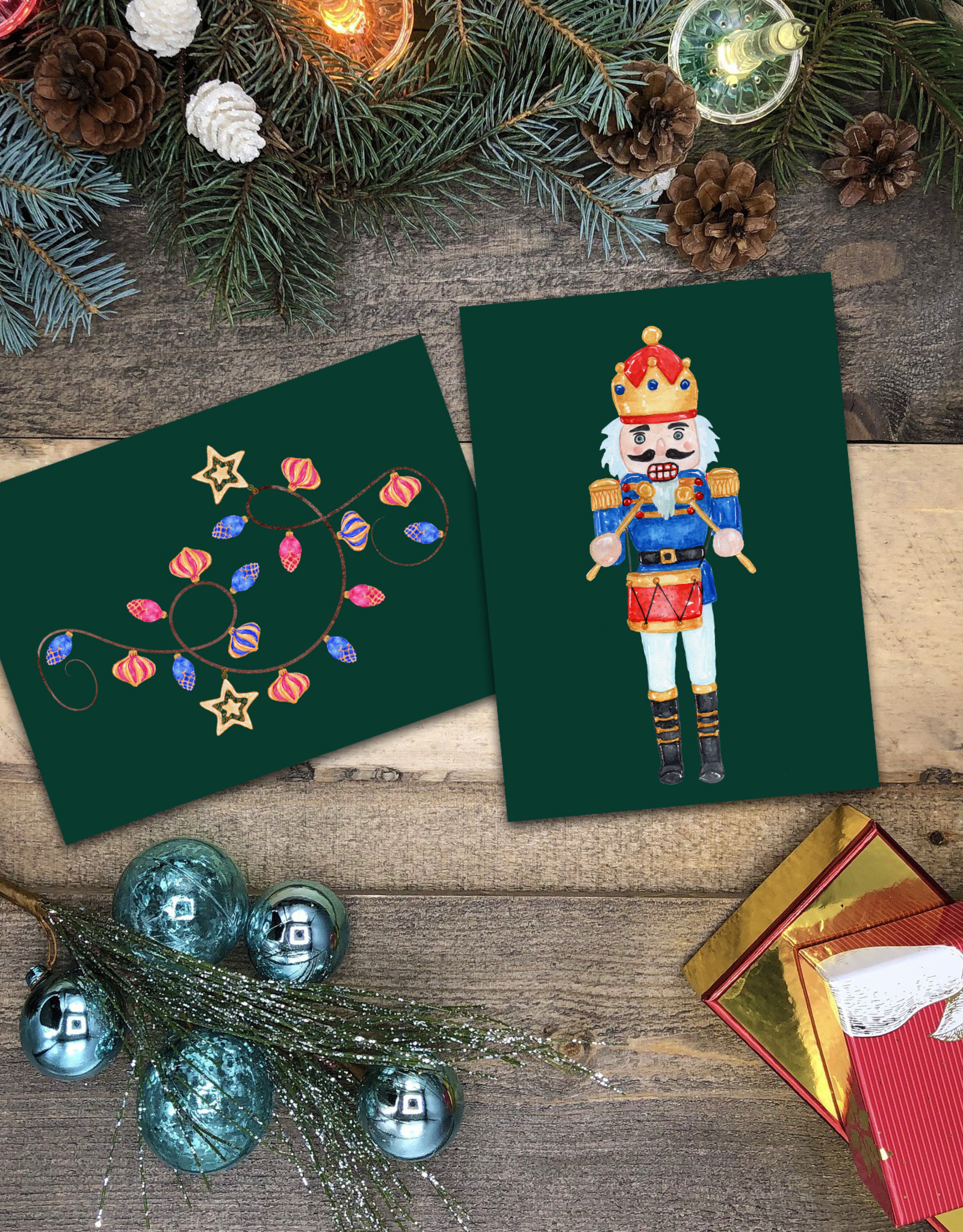 Weihnachtskarten vintage Set 3-teilig NUSSKNACKER, Postkarten Set Postkarte Weihnachten Weihnachhtskarten Weihnachtsgeschenke Grußkarten