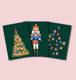 Weihnachtskarten vintage Set 3-teilig NUSSKNACKER