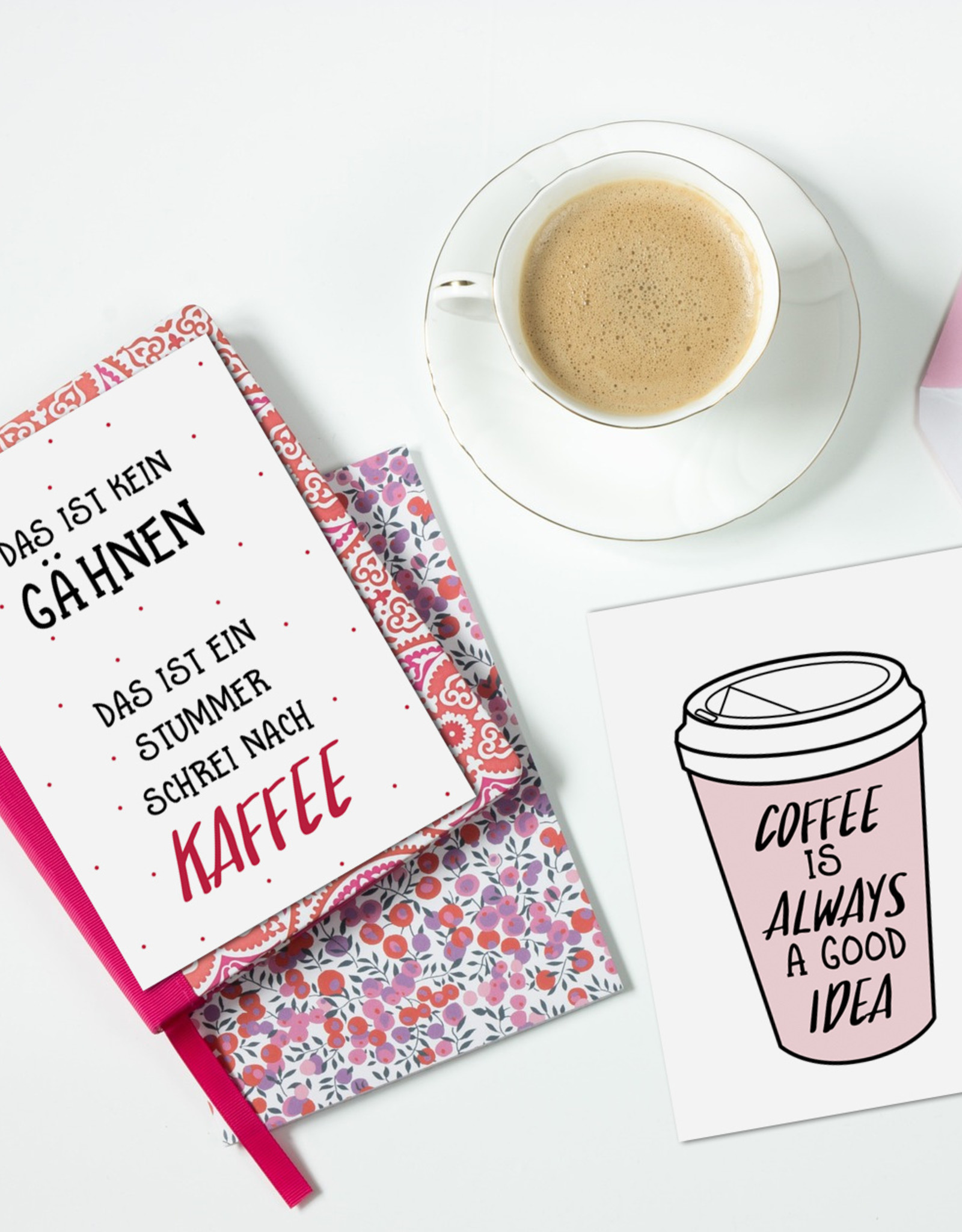 Postkarten KAFFEE Set 3-teilig, Kaffee Karten Sprüche Postkarten Grußkarten Kaffee