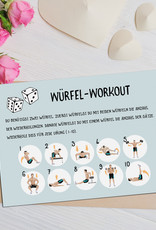 Postkarte Fitness "Würfel-Workout", Postkarten Motivation, Sport, Challenge Fitness Neujahr Postkarte