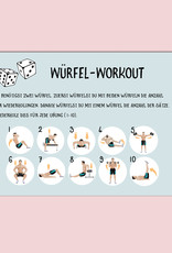 Postkarte Fitness "Würfel-Workout", Postkarten Motivation, Sport, Challenge Fitness Neujahr Postkarte