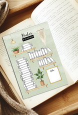 Postkarte BÜCHER Bullet Journal Postkarte Bücherliste Checkliste Bücher lesen Leseliste
