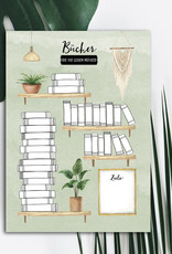 Postkarte BÜCHER Bullet Journal Postkarte Bücherliste Checkliste Bücher lesen Leseliste