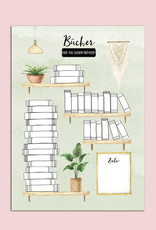 Poster DIN A4 BÜCHER Bullet Journal Bücherliste Checkliste Bücher lesen Leseliste