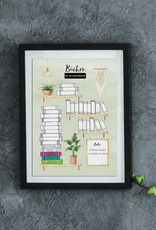 Poster DIN A4 BÜCHER Bullet Journal Bücherliste Checkliste Bücher lesen Leseliste