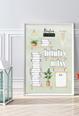 Poster DIN A4 BÜCHER Bullet Journal Bücherliste Checkliste Bücher lesen Leseliste