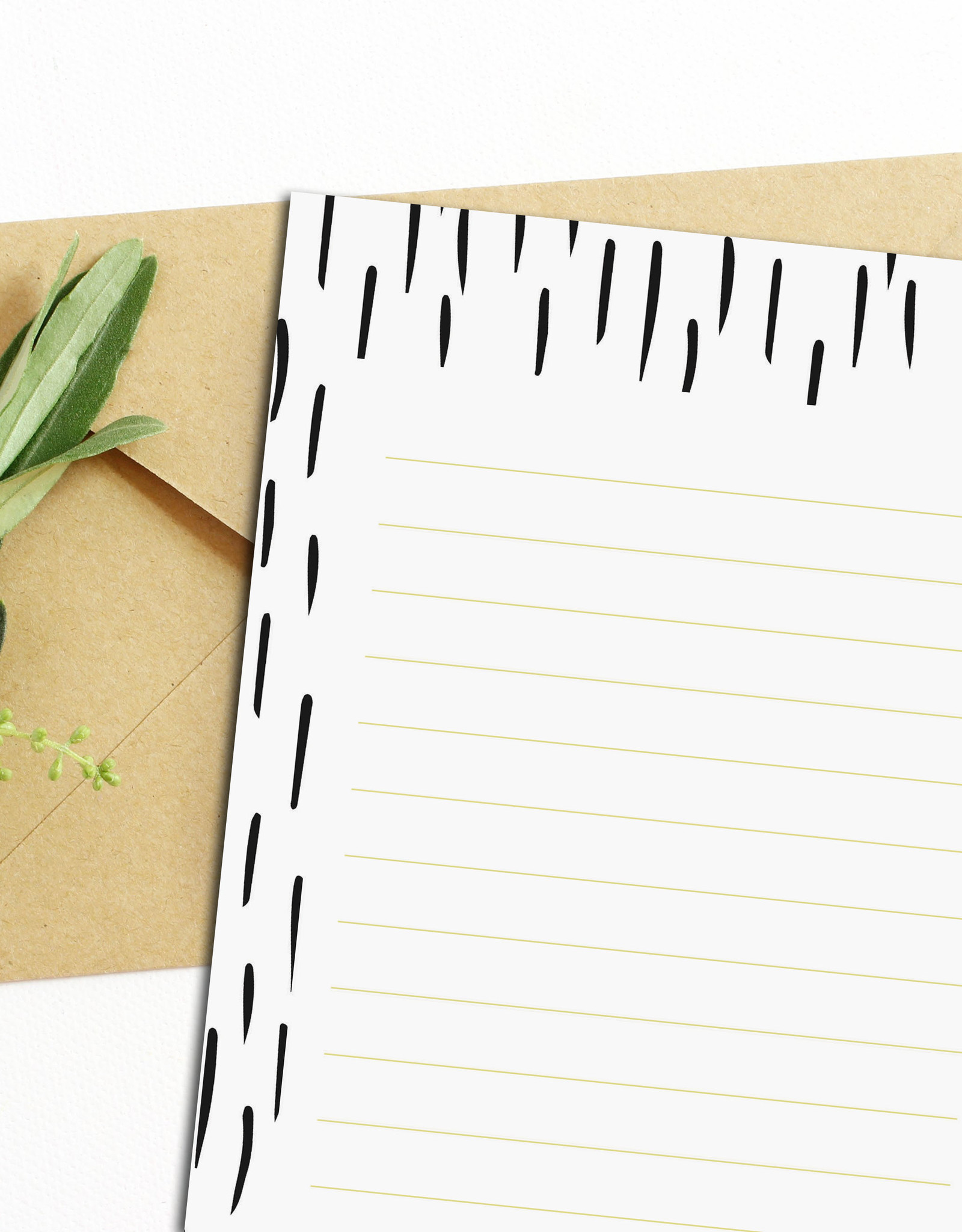 Briefpapier Set DIN A5 schwarz-weiß inkl. 10 Umschläge Kraftpapier