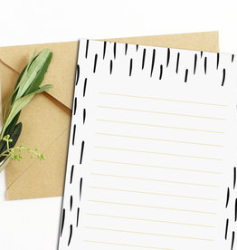 Briefpapier Set DIN A5 schwarz-weiß inkl. 10 Umschläge Kraftpapier