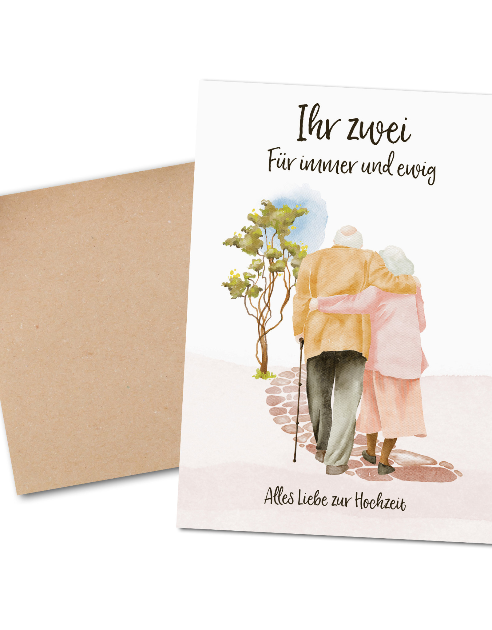Glückwunschkarte Hochzeit "Spaziergang" Karte Hochzeit Grußkarte Hochzeit Geschenk