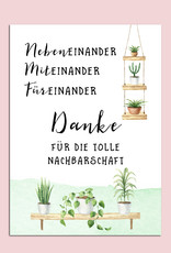 Postkarte Nachbarschaft Geschenk Nachbarn Geschenk beste Nachbarn