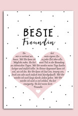 Postkarte BESTE FREUNDIN Herzbotschaft inkl. Briefumschlag Beste Freundin Geschenk