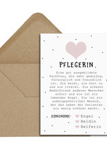 Postkarte PFLEGERIN inkl. Briefumschlag Altenpfleger Geschenk Pflegedienst Geschenk Krankenschwester Geschenk