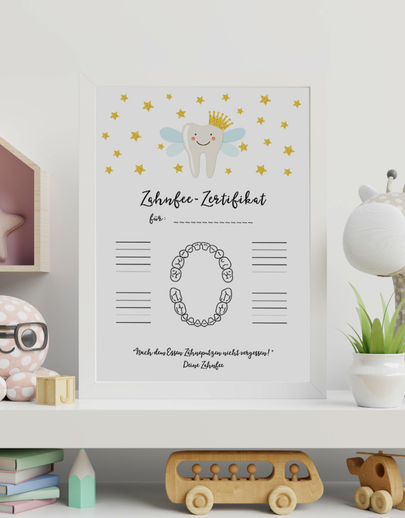 Zahnfee Zertifikat POSTER DIN A4 Zahnfee Poster zum Ausfüllen