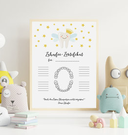 Zahnfee Zertifikat POSTER DIN A4 Zahnfee Poster zum Ausfüllen