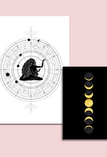 Poster Set Mondphasen Astrologie Sternzeichen DIN A4 + DIN A3 Astrologie Poster Set
