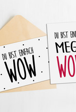 Postkarten Set Du bist WOW und MEGA WOW 2er Set Postkarten Sprüche