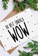 Postkarten Set Du bist WOW und MEGA WOW 2er Set Postkarten Sprüche