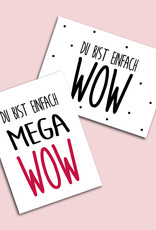 Postkarten Set Du bist WOW und MEGA WOW 2er Set Postkarten Sprüche