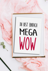 Postkarten Set Du bist WOW und MEGA WOW 2er Set Postkarten Sprüche