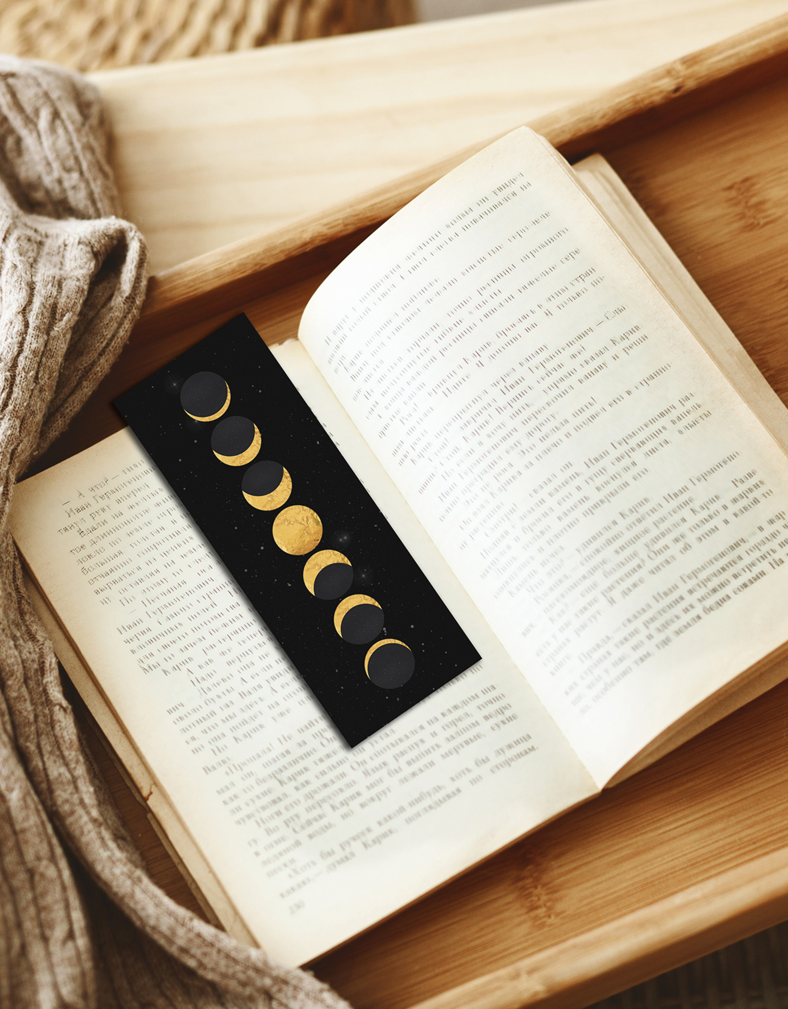 Lesezeichen Set ASTROLOGIE, 4 Lesezeichen Mond und Sterne Geschenk Freundin, Geschenk Frau, Lesezeichen Papier