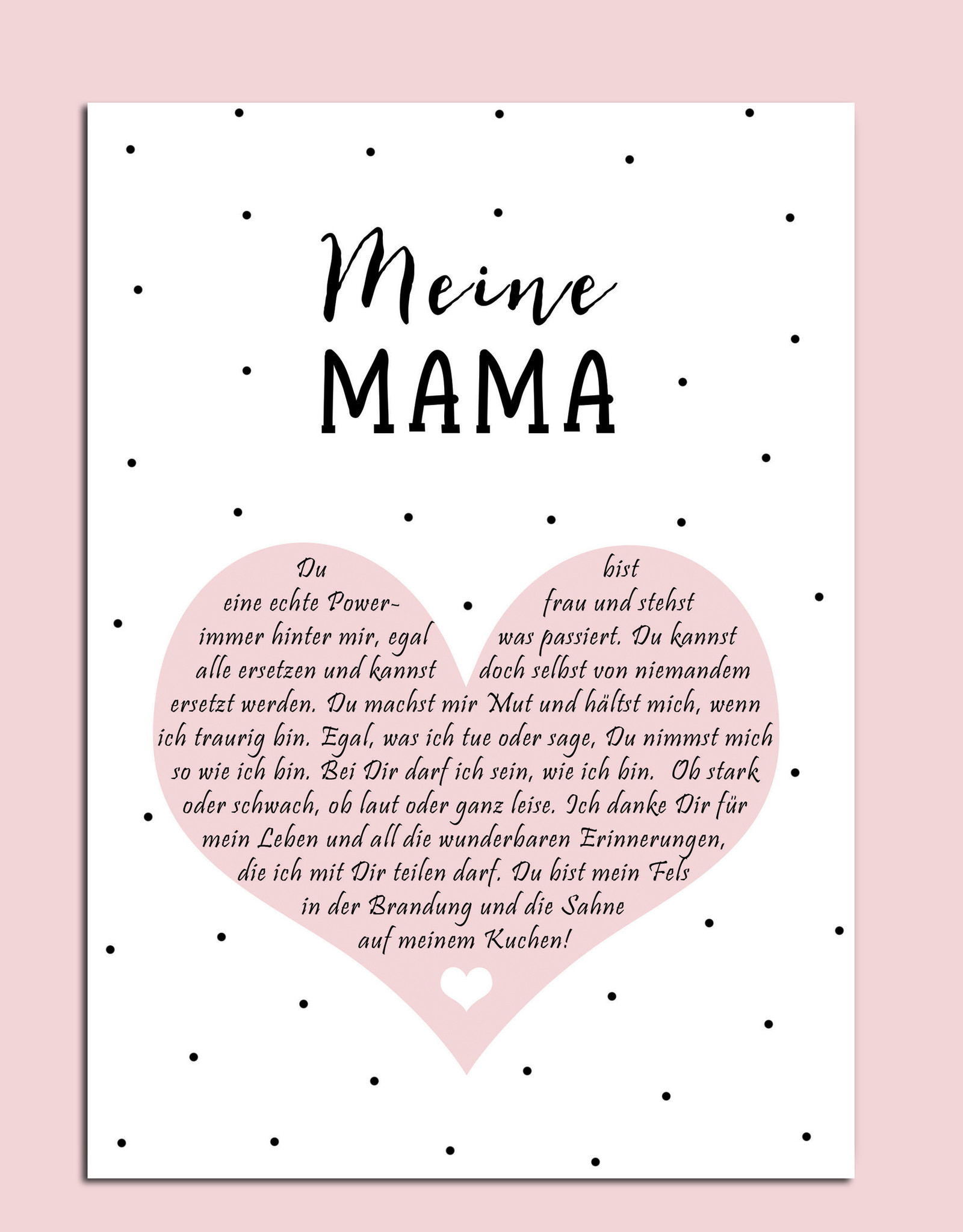Postkarte MEINE MAMA Herzbotschaft inkl. Briefumschlag Muttertag Geschenk