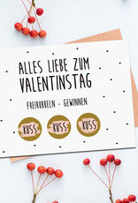 Postkarte Valentinstag FREIRUBBELN + GEWINNEN inkl. Briefumschlag Rubbelkarte Valentinstag