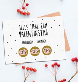 Postkarte Valentinstag FREIRUBBELN + GEWINNEN