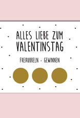 Postkarte Valentinstag FREIRUBBELN + GEWINNEN inkl. Briefumschlag Rubbelkarte Valentinstag