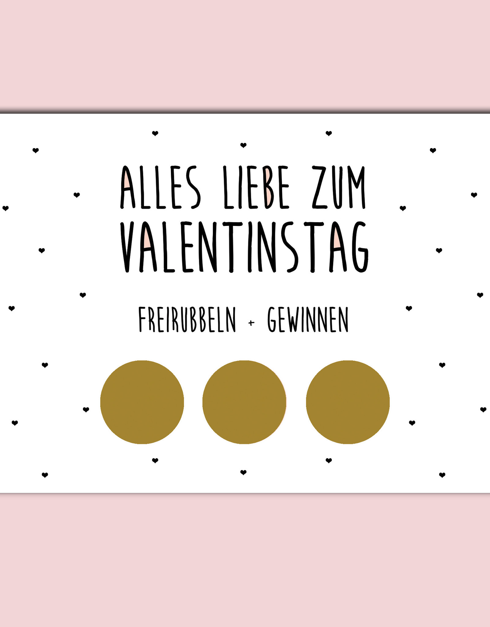 Postkarte Valentinstag FREIRUBBELN + GEWINNEN inkl. Briefumschlag Rubbelkarte Valentinstag