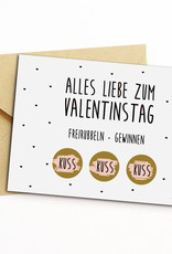 Postkarte Valentinstag FREIRUBBELN + GEWINNEN inkl. Briefumschlag Rubbelkarte Valentinstag